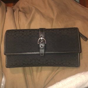 Vintage Black COACH Checkbook Wallet